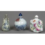 A Chinese porcelain snuff bottle Of squat ovoid form,