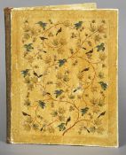 A 19th century Kashmiri papier mache desk folder Created with various birds amongst scrolling