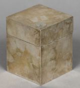 A 925 silver playing card box Of square section form with removable lid. 10 cm high.