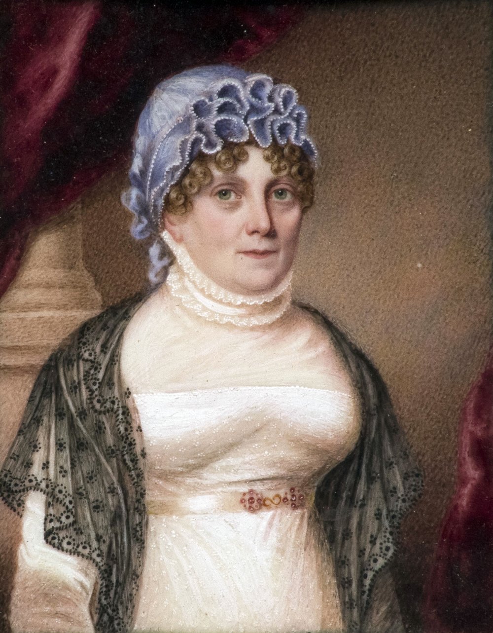 ENGLISH SCHOOL (19th century) Portrait Miniature of Augusta Passingham Watercolour on ivory 7 x 9