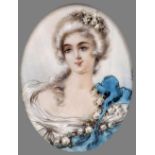 CONTINENTAL SCHOOL (19th/20th century) Portrait Miniature of a Young Lady Watercolour on