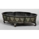 A 19th century Chinese bronze planter Of lobed form, with lappet cast exterior,