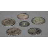 A collection of six various antique Continental silver coins Various dates and sizes.