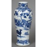 A 19th century Chinese blue and white porcelain baluster vase Unusually decorated with various
