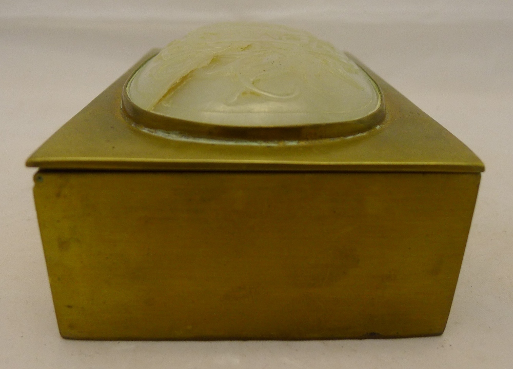 A Chinese brass box Of rectangular form, - Image 3 of 9