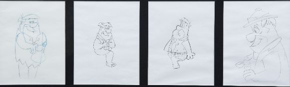 20th CENTURY SCHOOL Fred Flintstone Four character sketches Each 17.