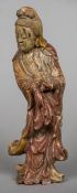 A 19th century Chinese carved soapstone figure of Guanyin Typically modelled. 28 cm high.