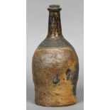 An 18th/19th century Continental stoneware bottle The neck with tortoiseshell glaze. 29.5 cm high.