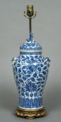 A Chinese blue and white porcelain lidded vase The lid with a dog-of-fo finial,