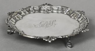 A George II silver waiter, hallmarked London 1752,