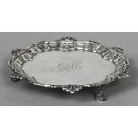 A George II silver waiter, hallmarked London 1752,