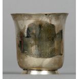 An antique Continental silver beaker Of flared form with a spreading foot,