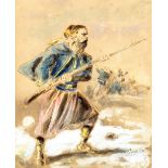 DUPENDANT (19th century) Continental Near Eastern Soldier Watercolour and bodycolour Signed,