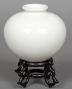 PARK YOUNG-SOOK (born 1947), a blanc de chine vase Of squat ovoid form, a revival of the Moon jar,