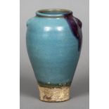 A 19th century Chinese pottery vase Of knopped ovoid form,