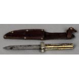 A small antler handled bowie knife, maker's mark of Joseph Hayward & Co.