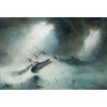 ENGLISH SCHOOL (19th century) Shipwreck in Stormy Seas Watercolour heightened with bodycolour 66.