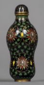 A Chinese cloisonne snuff bottle Of double gourd form,