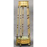 A 19th century toleware portable campaign shower With simulated bamboo painted decoration,
