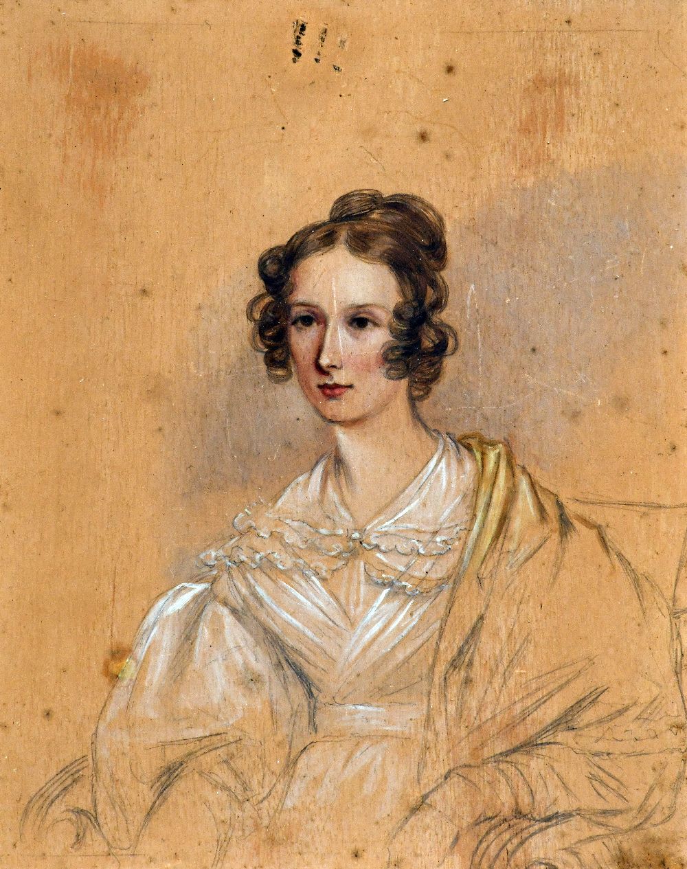 ENGLISH SCHOOL (19th century) Portrait miniature of Frances Mary Ann Prideaux Pencil and