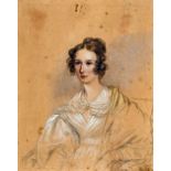 ENGLISH SCHOOL (19th century) Portrait miniature of Frances Mary Ann Prideaux Pencil and