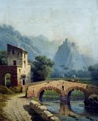 RAIMONDO SCOPPA (1820-1890) Italian North Italian Mountainous River Landscapes Oils on canvas One