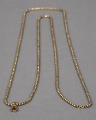 A 9 ct gold watch chain 78 cm long.