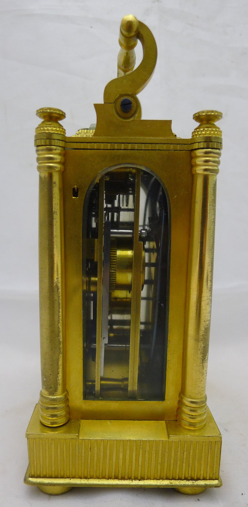 A 19th century Austrian lacquered brass cased multi-dial repeating carriage clock The white - Image 5 of 8