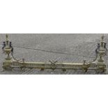 A 19th century gilt metal extending fire curb Of typical form,