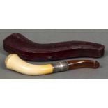 A 19th century silver mounted Meerschaum pipe by Kapp & Peterson,