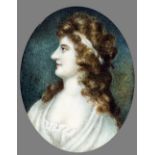 ENGLISH SCHOOL (18th century) Profile Portrait Miniature of a Classical Lady Watercolour on ivory 5