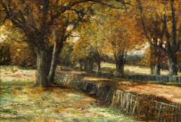 JOHN CAIRNEY (19th century) British Country Path Oil on canvas Signed and dated 90 58 x 40 cm,