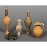 A small collection of Romano Cypriot pottery and glass antiquities Including three pottery vases,