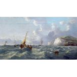 JOHN JAMES WILSON (1818-1875) British Shipping Off the Coast in Choppy Waters Oil on