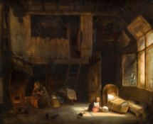 JAN VAN LIL (19th century) Dutch Interior Scene Oil on panel Signed and dated 1859 47 x 39 cm,