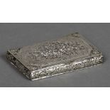 A Continental silver card case/snuff box With embossed floral decoration. 8 cm wide.