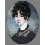 ENGLISH SCHOOL (early 19th century) Portrait Miniature of a Young Lady Watercolour on ivory 4.5 x 5.