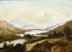 FRANCIS DANBY (1793-1861) British Mountainous Landscape Oil on canvas Signed and dated 1827 46 x 34