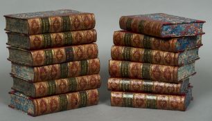 Thackeray, William. The Works, 1880, complete in 12 vols, half calf.