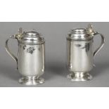 A pair of George I silver miniature lidded tankards - WITHDRAWN CONDITION REPORTS: