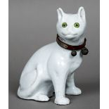 A blanc de chine pottery model of a cat,