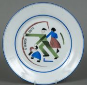 A Soviet Russian KPM Dreyling & Busch Suprematist porcelain plate Boldly decorated with a stylised