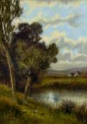 ABRAHAM HULK Junior (1851-1922) British Cottage in a Rural Landscape;