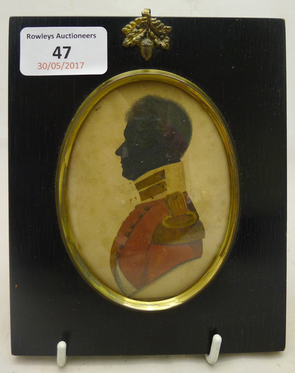 ENGLISH SCHOOL (19th century) Silhouette portrait miniature of Sir Edmund Prideaux Watercolour 7 x - Image 2 of 3