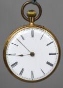 An Edwardian 18 ct gold cased lady's keyless wind open face pocket watch The 3.