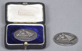 Two Hackney Horse Society silver medallions, one hallmarked Birmingham 1937,