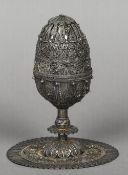 A 19th century or earlier Continental silver filigree reliquary,