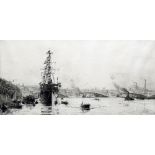 WILLIAM LIONEL WYLLIE (1851-1931) British HMS President and Blackfriars Bridge Limited edition dry