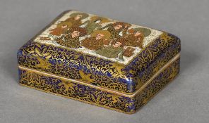 A 19th/20th century Japanese Satsuma pottery box and cover Of rectangular form,