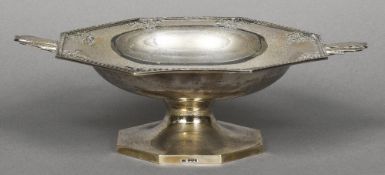 An Art Deco twin handled silver tazza, hallmarked Sheffield 1931,